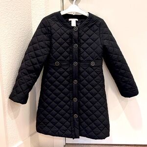 Janie and Jack Girls Black Quilted Coat